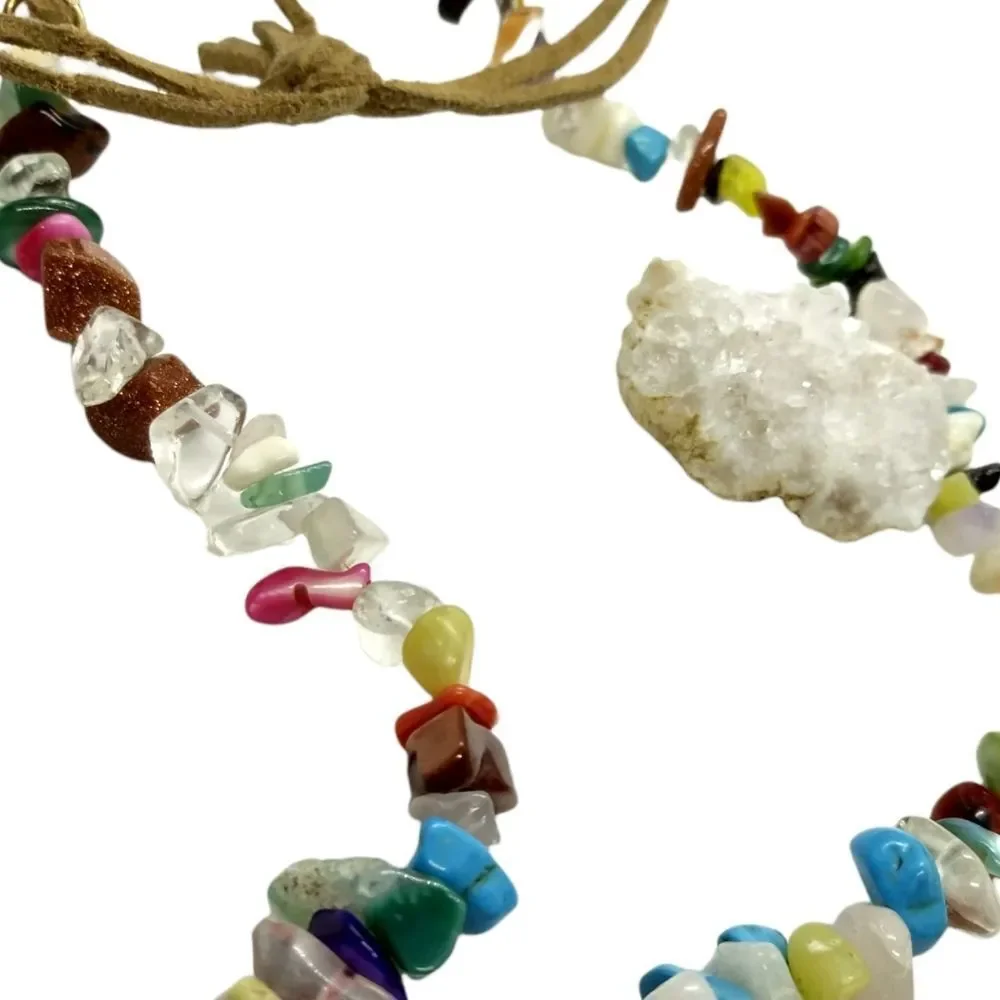 Native American raw chip gemstone chunks necklace‎